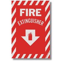 Picture of BL114 - "FIRE EXTINGUISHER" Arrow, 8" x 12", Self-Adhesive Vinyl Sign