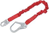Picture of 1340121 -  Stretch Shock Absorbing Lanyard, 6 ft. single-leg with elastic web and snap hook at one end, steel rebar hook at other end